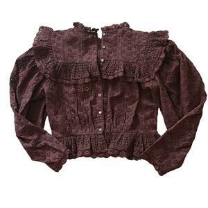 Doen NWT collared eyelet top